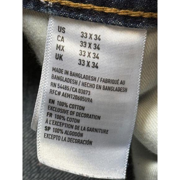 American Eagle Outfitters Denim Men's 35x32.5 Distressed Relaxed Fit Jeans - Picture 4 of 8